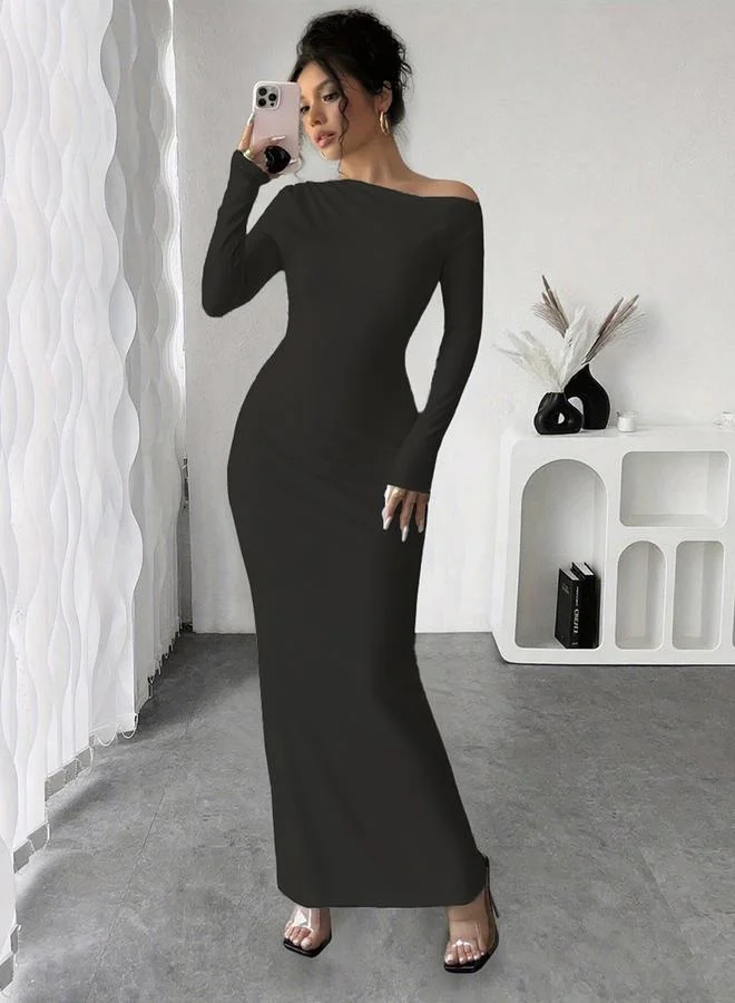 تايك تو فستان طويل سادة ضيق