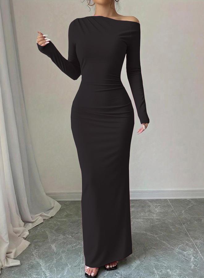 تايك تو فستان طويل سادة ضيق - Image 1
