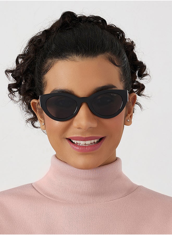 Blackout BlackOut RAW Women's Cat Eye Sunglasses with UV400 Protection - Black and Gray  - Image 3