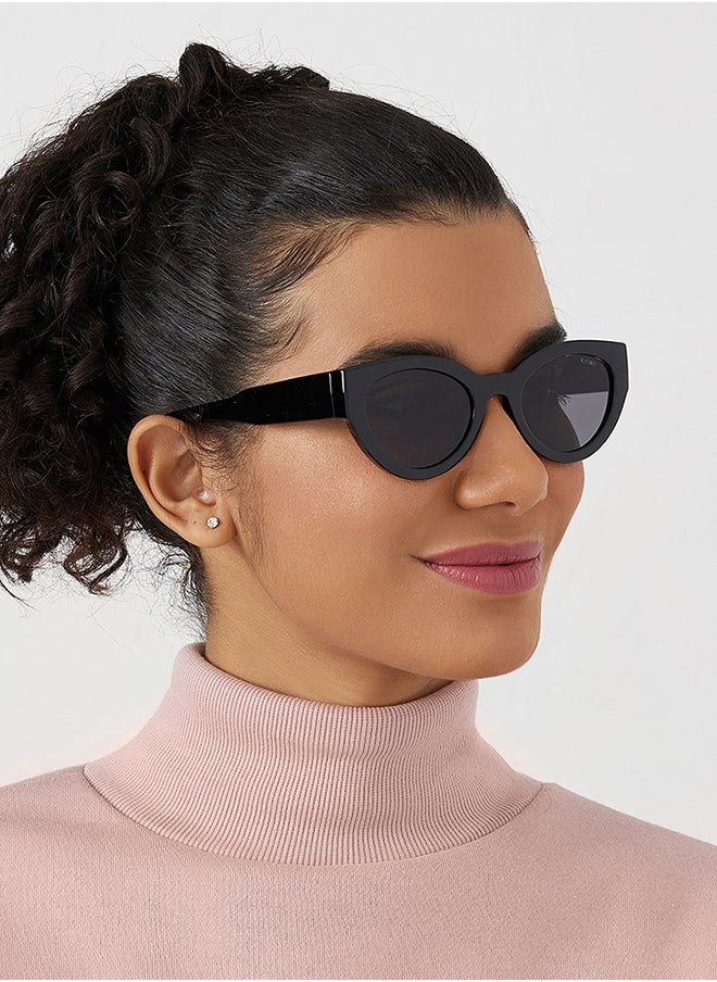 Blackout BlackOut RAW Women's Cat Eye Sunglasses with UV400 Protection - Black and Gray  - Image 4
