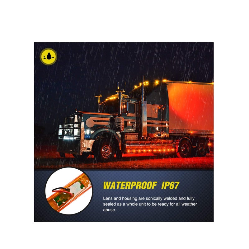 Zikra LED Marker Light TL-33 4PCS 3.9 Inch 3 Led Truck Trailer Light Front Rear LED Side Marker Lights Clearance Indicator Lamp Waterproof Sealed Surface Mounted LED Marker Light - Image 2