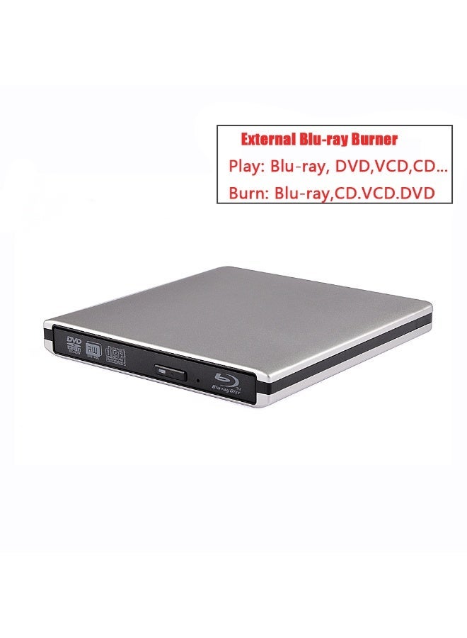 محرك أقراص DVD بصري خارجي USB3.0 مزود بقارئ Blu-Ray 3D لنظامي Windows/MAC OS (محرق Blu-Ray) - Image 2