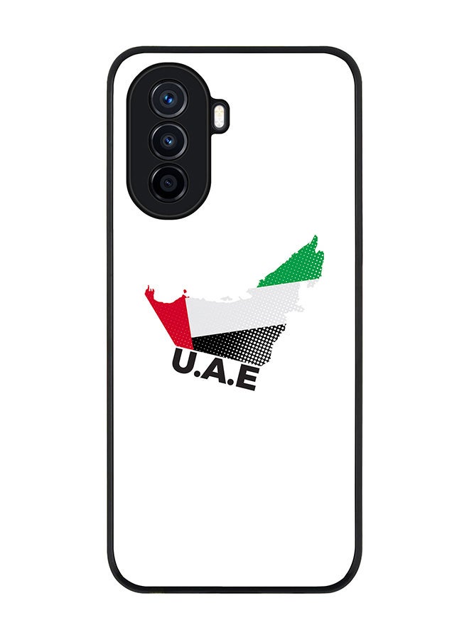 Stylizedd Rugged Black Edge case for Huawei nova Y71, Slim fit Soft Case Flexible Rubber Edges Anti Drop TPU Gel Thin Cover - UAE Map - Image 1