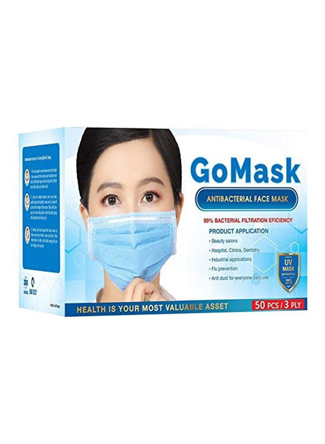 NIBEMINENT 50-Piece 3 Ply Antibacterial Disposable Face Mask - Image 1