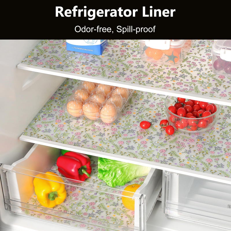 INNOLITES Shelf Liners for Kitchen Cabinets Non-Adhesive Drawer Liner with Floral, Waterproof Durable Easy to Clean, for Refrigerator, Shelves (Pink Purple Rose, 17.5" x 78.7") - Image 4