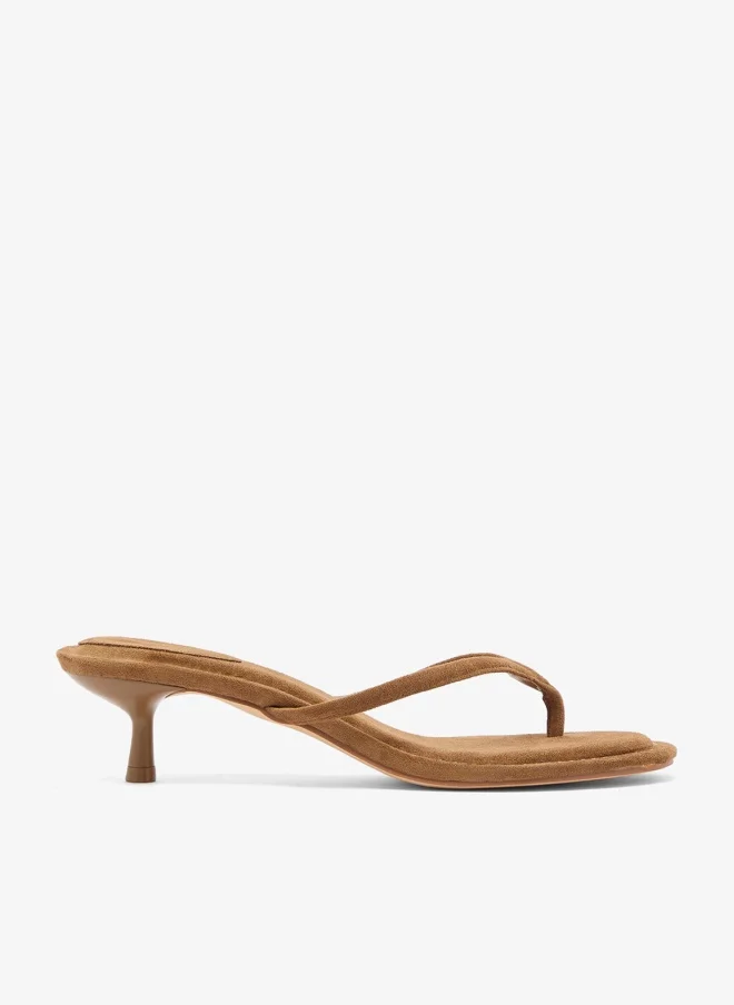 Suede Thong  Kitten Heel Sandals