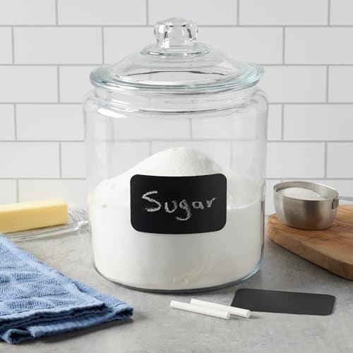 Anchor Hocking Heritage Hill Glass Jar with Lid, 2 Gallon Capacity, with 2 Chalkboard Labels and Chalk - Image 2