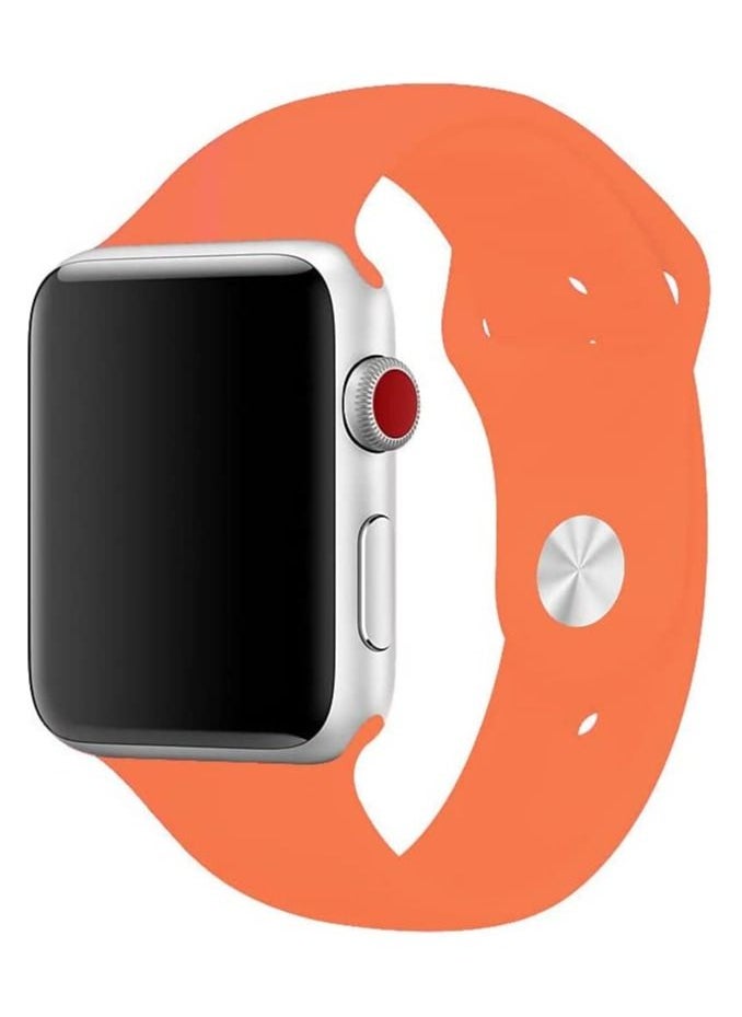 VITION - Sports Band for Apple Watch 45mm 44mm 42mm Soft Silicone Replacement Wrist Strap Compatible with iWatch Apple Watch Series 7/SE/6/5/4/3/2/1 Apricot - Image 1