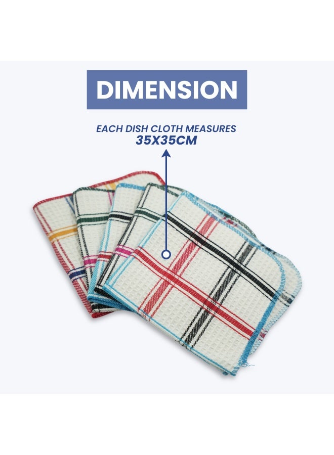 BLOR Multipurpose CottonRich Microfiber Kitchen Cloth 5 Pieces - Ultra Soft, Quick Dry, Reusable & Super Absorbent Dish Cloths for Kitchen, Car, Dusting - Cleaning Cloths | 35x35cm - Image 5