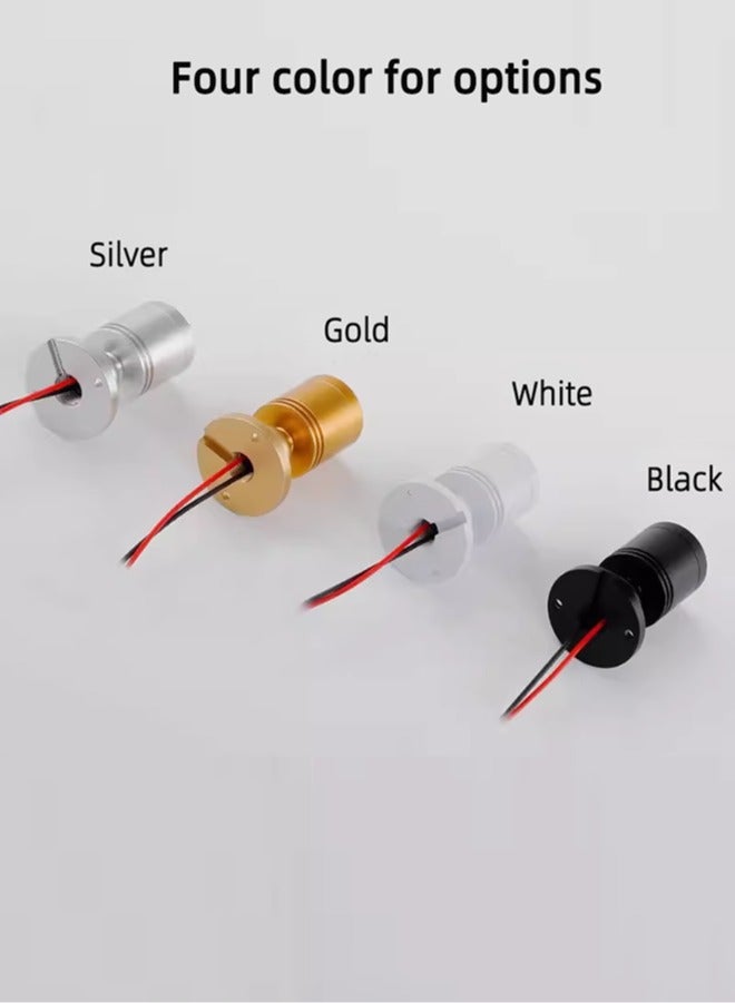 مصباح كشاف LED فضي 1 وات مقاس صغير 4 * 3 سم، AC85-265V، زاوية شعاع 25 درجة، 100 لومن، ضوء مكتب اتجاهي قابل للتعديل 360 درجة، ضوء حائط صغير للمجوهرات للعرض، العرض، الخزانة، الخزانة، الاستوديو، المسرح، الزاوية، 2 حزمة  - Image 4