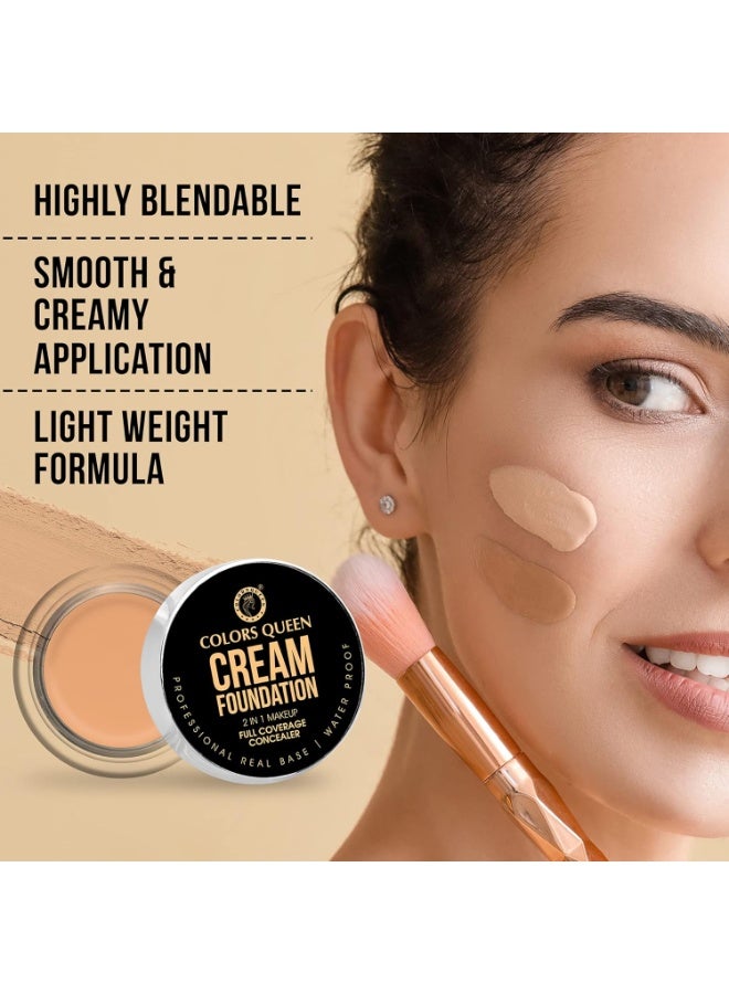 Colors Queen 2 in 1 Cream Foundation & Concealer | Lightweight, Full Coverage Matte Finish with SPF 15 | Long Lasting Foundation for Face Makeup (FS-29) 12g - Image 4