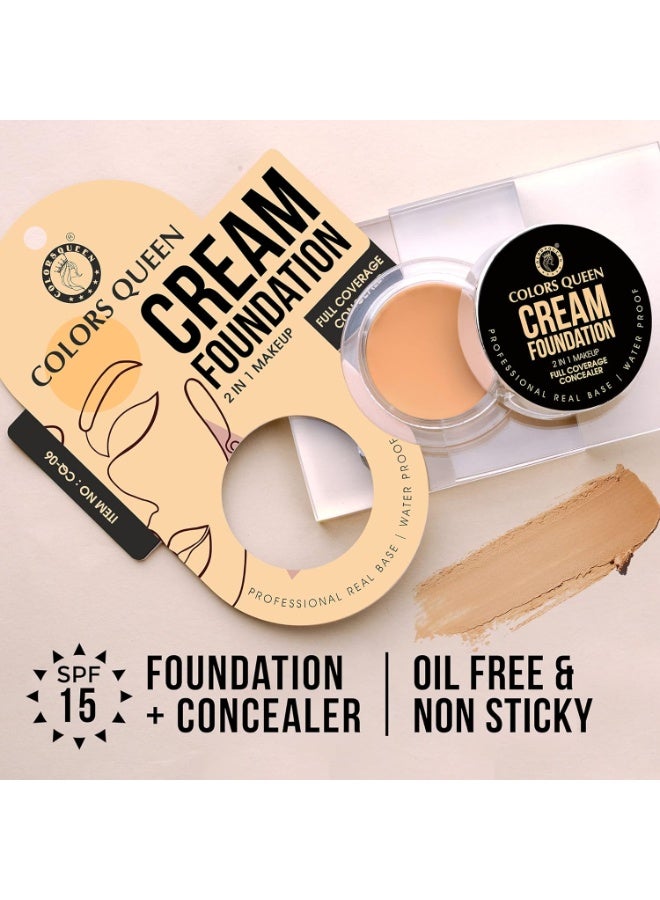 Colors Queen 2 in 1 Cream Foundation & Concealer | Lightweight, Full Coverage Matte Finish with SPF 15 | Long Lasting Foundation for Face Makeup (FS-29) 12g - Image 3