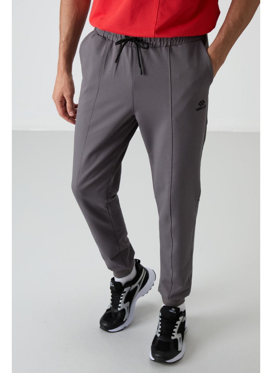 Tommy Life Dark Grey Cotton Soft Texture Comfort Fit Embroidered Men's Jogger - 82123  - Image 1