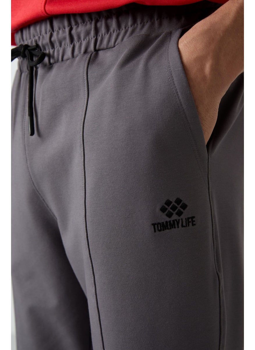 Tommy Life Dark Grey Cotton Soft Texture Comfort Fit Embroidered Men's Jogger - 82123  - Image 2