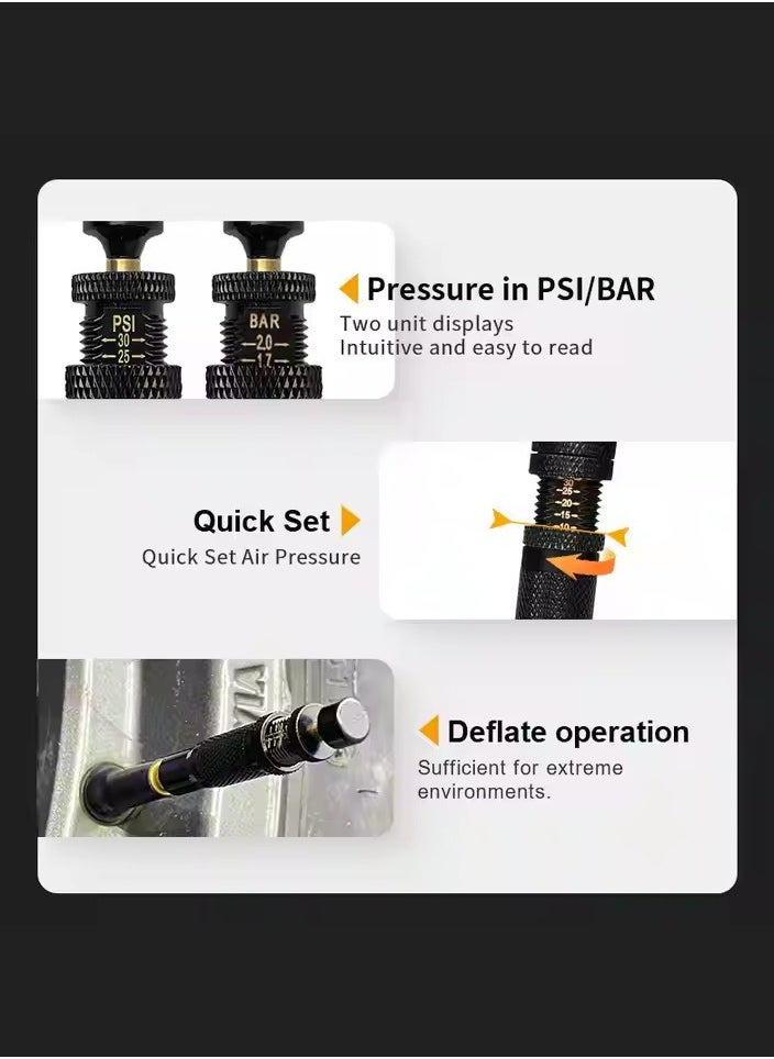 MHD - 4 - Pcs Quick - Release Tire Deflator Set With Bag, Brass Build For Durability - Image 1