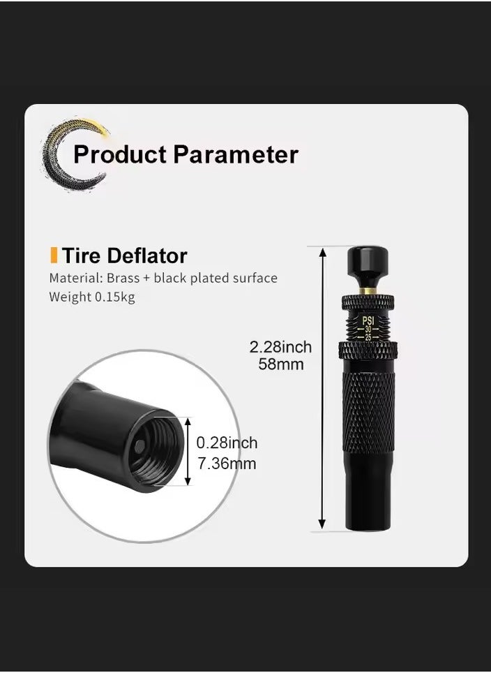 MHD - 4 - Pcs Quick - Release Tire Deflator Set With Bag, Brass Build For Durability - Image 1
