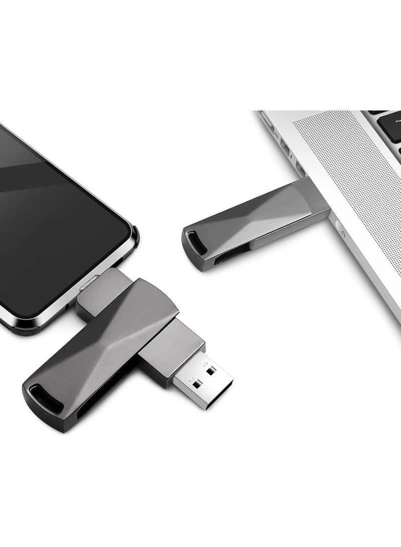 انسجام ذاكرة فلاش USB بسعة 2 تيرابايت، منفذ USB 3.0، ذاكرة فلاش USB-C، منفذ من النوع C للهواتف الذكية وأجهزة الكمبيوتر والأجهزة اللوحية لحفظ الصور والفيديوهات والمستندات. - Image 5