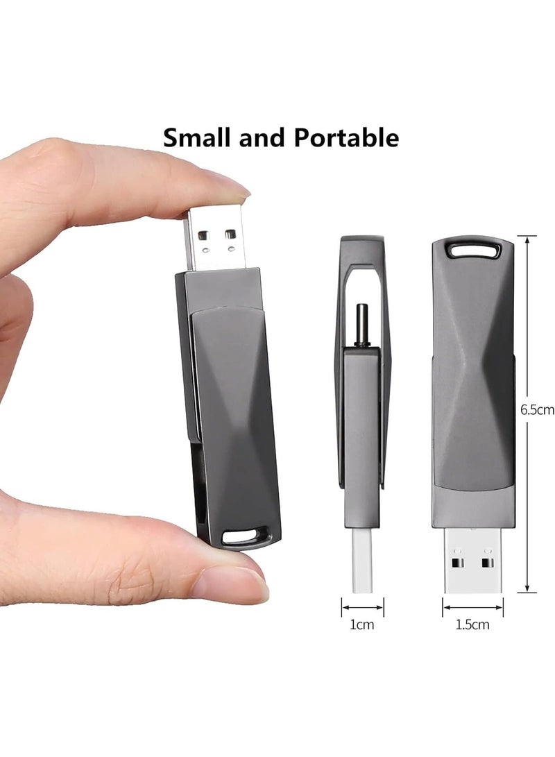 انسجام ذاكرة فلاش USB بسعة 2 تيرابايت، منفذ USB 3.0، ذاكرة فلاش USB-C، منفذ من النوع C للهواتف الذكية وأجهزة الكمبيوتر والأجهزة اللوحية لحفظ الصور والفيديوهات والمستندات. - Image 4