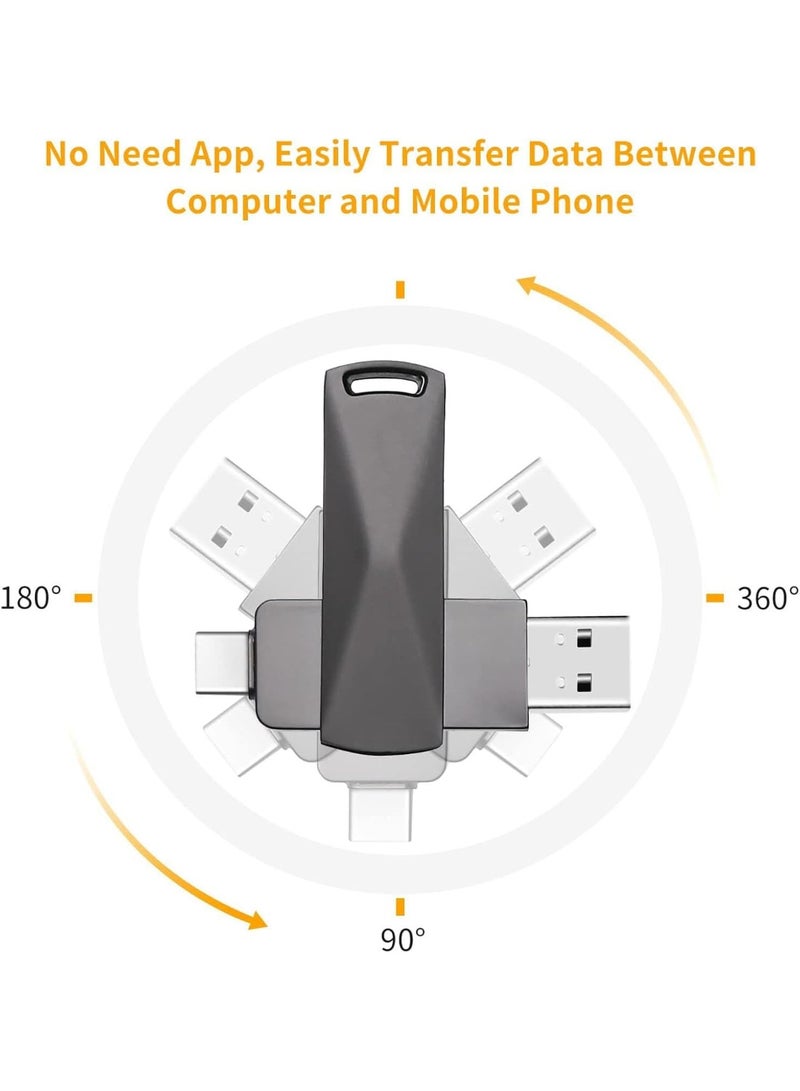 انسجام ذاكرة فلاش USB بسعة 2 تيرابايت، منفذ USB 3.0، ذاكرة فلاش USB-C، منفذ من النوع C للهواتف الذكية وأجهزة الكمبيوتر والأجهزة اللوحية لحفظ الصور والفيديوهات والمستندات. - Image 3