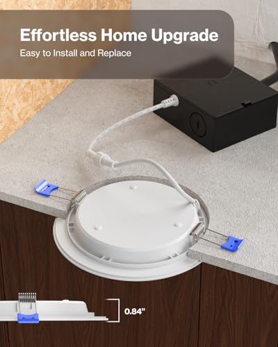 Sunco Lighting Sunco 24 Pack Recessed Lighting 6 Inch LED, Canless Ceiling Lights Slim with Junction Box, 850 LM, 14W (100W Equivalent), 6000K Daylight Deluxe, Dimmable, Wafer Thin, 50000 Lifetime Hours ETL. - Image 3