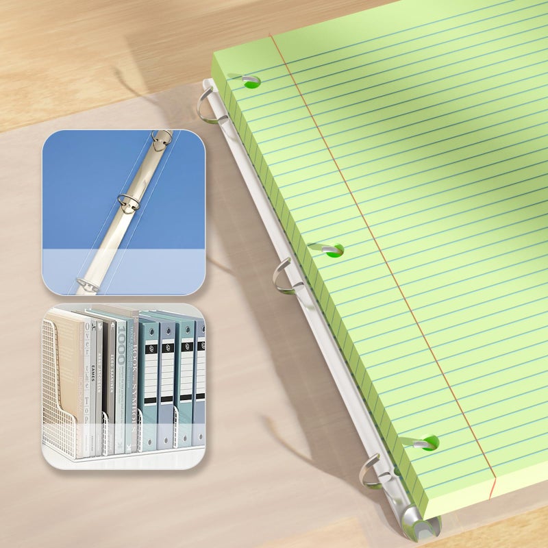 AILZFEI Green Loose Leaf Paper 100 Sheets Colored Filler Paper 8 * 10.5 College Ruled 3-Hole Punched for 3-Ring Binders Notebook Lined 8" x 10.5" - Image 5