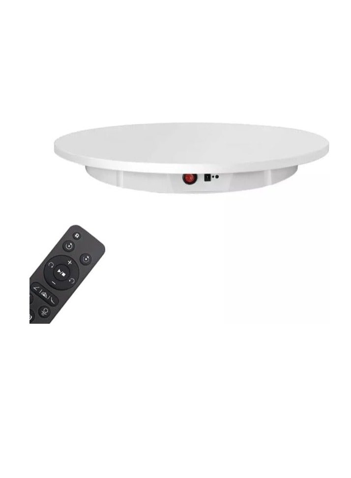 Xria 42CM Remote Control Rotating Display Stand 360° Panoramic Automatic Electric Turntable 100KG Load for Photography, Exhibition and Shops (White, 42cm) - Image 1
