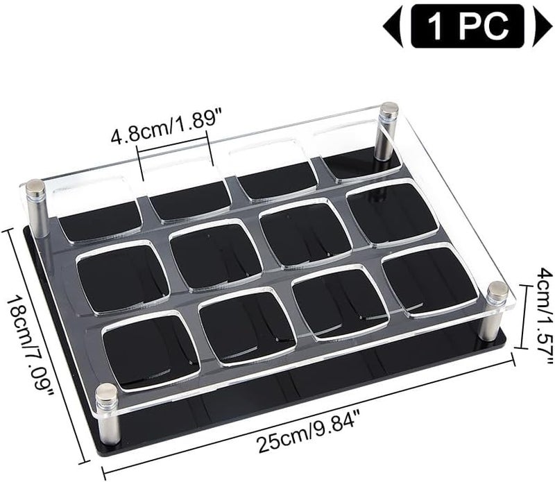 Kitwe 12Holes Acrylic Shot Glasses Serving Tray Holder with Portable Shot Dispenser and Organizer for Bars Parties and Gatherings Shot Glasses Server and Display Tray - Image 2