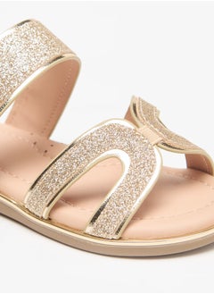 JUNIORS Girls Glitter Detail Sandals with Hook and Loop Closure  - Image 5