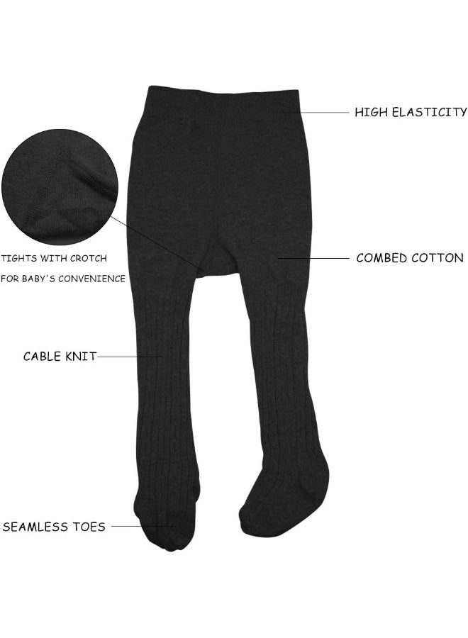 techcity techcity Baby Toddler Girls Tights Seamless Cable Knit Cotton Leggings Pants Stockings for Infant Baby Girl  - Image 3