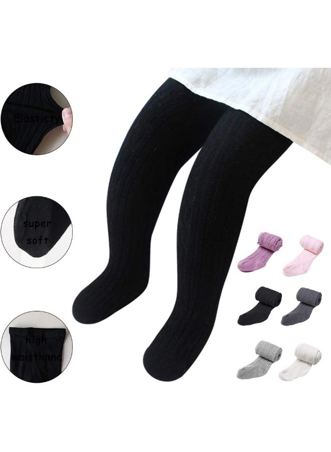 techcity techcity Baby Toddler Girls Tights Seamless Cable Knit Cotton Leggings Pants Stockings for Infant Baby Girl  - Image 2