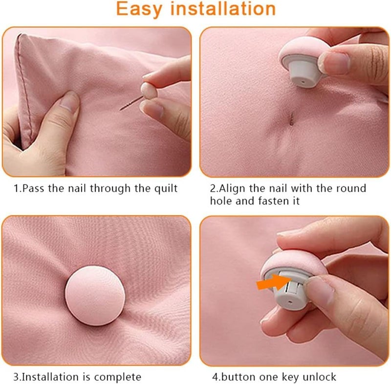 Duvet Pin Duvet Clips, Duvet Cover Pins Comforter Clips with Soft Fabric Material, Double Sided Pin Fasteners with Long and Short Nails for Quilt, Cushions, Curtains - (Grey-Pack of 24) - Image 5