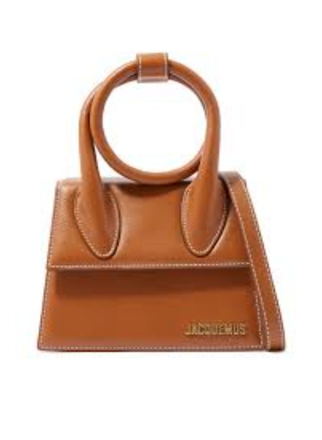 JACQUEMUS Le Chiquito Long Handbag Leather Flap Long With Crossbody Strap(BROWN) - Image 1