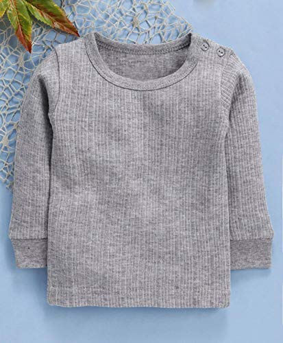 NEVA Cotton Premium Relaxed Fit Thermal Upper For Boys & Girls T-Shirt- Pack of 2 Grey, 12-18 Months - Image 4