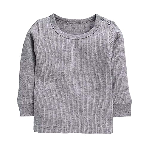 NEVA Cotton Premium Relaxed Fit Thermal Upper For Boys & Girls T-Shirt- Pack of 2 Grey, 12-18 Months - Image 2