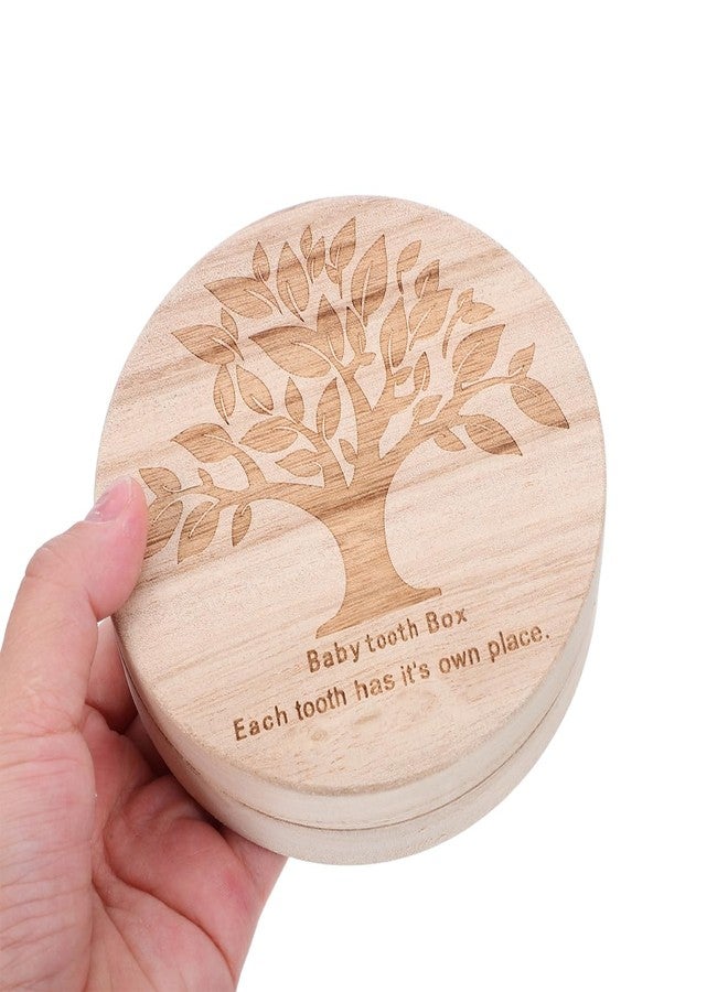 Toddmomy Baby Teeth Storage Box Wooden Baby Teeth Holder Keepsake Box - Image 3