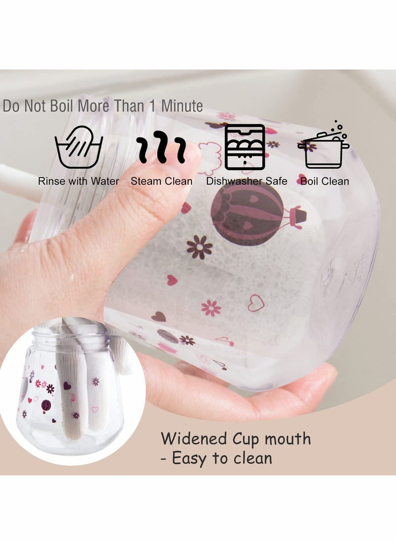 KASTWAVE كوب شرب للأطفال من 6 أشهر فما فوق، كوب شرب غير قابل للتسرب، كوب شرب مزود بقشة مثقلة غير قابلة للتسرب للأطفال، كوب شرب للأطفال مزود بمقابض، غير قابل للتسرب، كوب فوهة ناعمة غير قابل للتسرب بسعة 260 مل، خالي من BPA (أرجواني) - Image 5