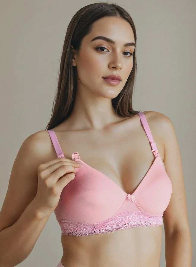 Aadaraya Nursing Bra with Lace Trim