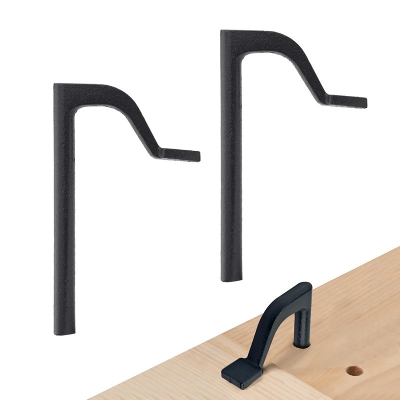 POWERTEC 71528 8 inch Workbench Holdfast Woodworking Bench Dog Hole Clamps, Hold Down Clamps for 3/4" bench dog hole, 2 pack, Grey - Image 1