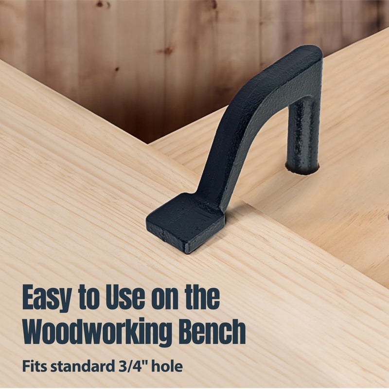 POWERTEC 71528 8 inch Workbench Holdfast Woodworking Bench Dog Hole Clamps, Hold Down Clamps for 3/4" bench dog hole, 2 pack, Grey - Image 2