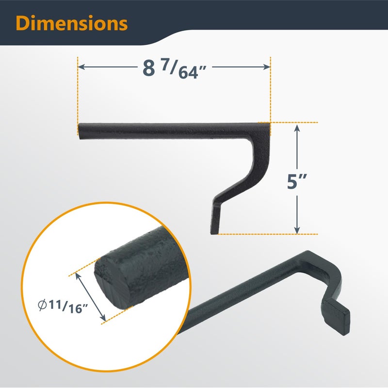 POWERTEC 71528 8 inch Workbench Holdfast Woodworking Bench Dog Hole Clamps, Hold Down Clamps for 3/4" bench dog hole, 2 pack, Grey - Image 5