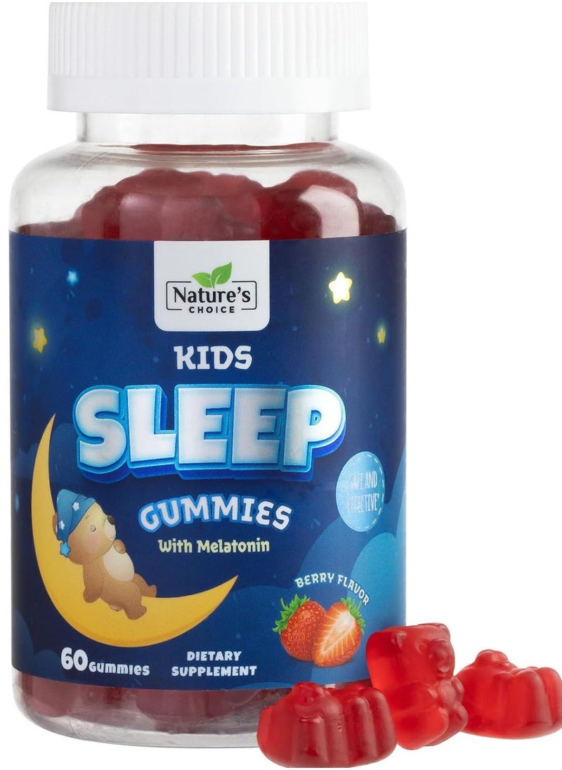 Nature's Choice مكمل علكات النوم للأطفال، 2 ملجم، مكمل طبيعي سريع المفعول لدعم النوم على شكل صمغ الميلاتونين للأطفال، نباتي غير معدّل وراثيًا قابل للمضغ للأطفال الصغار من سن 4 سنوات فما فوق - 60 علكة  - Image 1