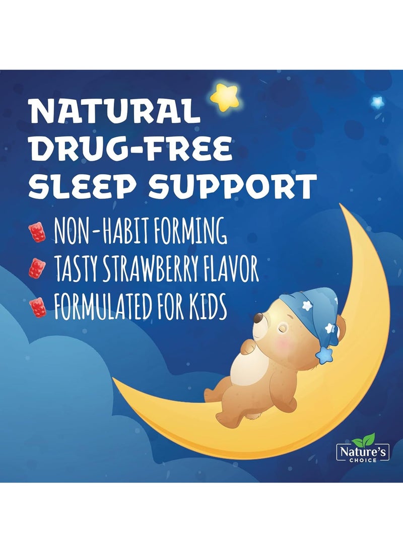 Nature's Choice مكمل علكات النوم للأطفال، 2 ملجم، مكمل طبيعي سريع المفعول لدعم النوم على شكل صمغ الميلاتونين للأطفال، نباتي غير معدّل وراثيًا قابل للمضغ للأطفال الصغار من سن 4 سنوات فما فوق - 60 علكة  - Image 4