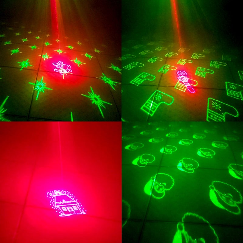 Stage Light Sound-activated Red & Green Light Patterns Stage Projector for DJ Disco Show Party Club Dance Lighting - Image 2
