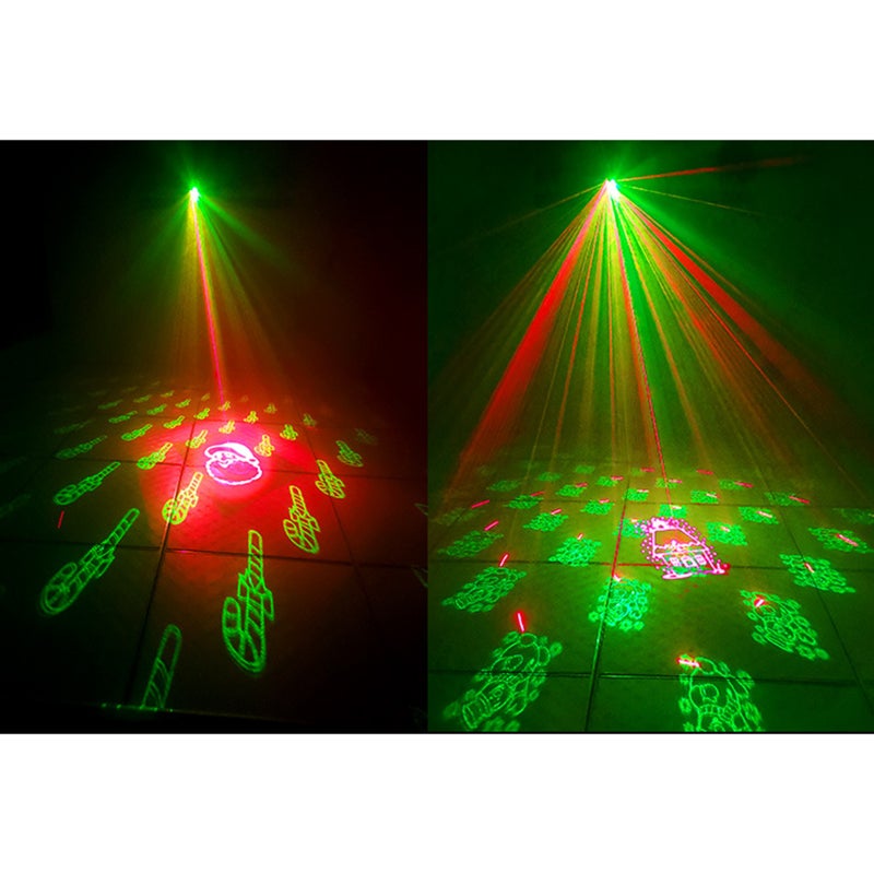 Stage Light Sound-activated Red & Green Light Patterns Stage Projector for DJ Disco Show Party Club Dance Lighting - Image 4