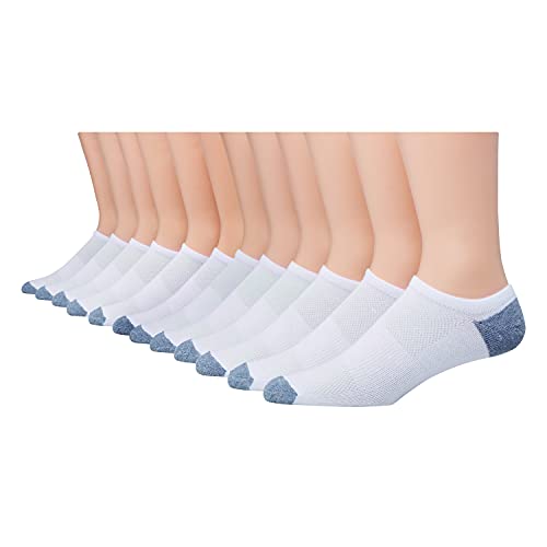 Hanes mens X-temp Lightweight No Show Socks, 12-pair Pack Casual Sock, White, 6 12 US - Image 1