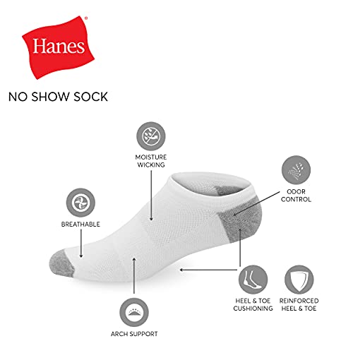 Hanes mens X-temp Lightweight No Show Socks, 12-pair Pack Casual Sock, White, 6 12 US - Image 2