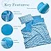 Linkyloop Baby Doll Accessories Dollhouse Bedding Set Doll Blanket Pillow Mattress Playset for 18 DollsGifts for Boys Girls Ages 3 4 5 Year Old Blue Sky - Image 4