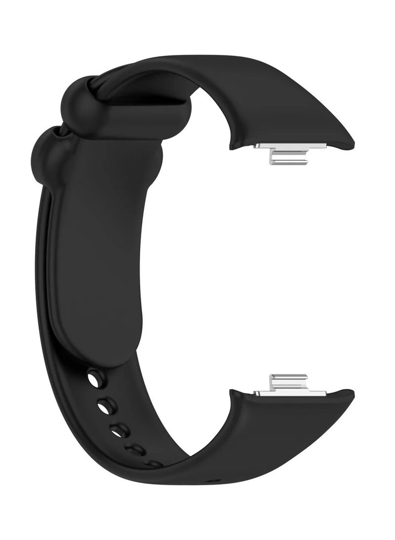 يوك حزام لساعة Xiaomi Smart band 9 Pro/8 Pro، سوار بديل من السيليكون باللون الأسود  - Image 2