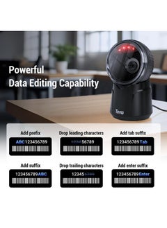 تيرا ماسح الباركود المكتبي متعدد الاتجاهات: 1D 2D QR قارئ الباركود بدون استخدام اليدين USB سلكي رأس مسح قابل للتعديل التوصيل والتشغيل لنقاط البيع سوبر ماركت متجر بيع بالتجزئة الدفع عبر الهاتف المحمول نموذج 9000  - Image 4