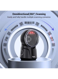 تيرا ماسح الباركود المكتبي متعدد الاتجاهات: 1D 2D QR قارئ الباركود بدون استخدام اليدين USB سلكي رأس مسح قابل للتعديل التوصيل والتشغيل لنقاط البيع سوبر ماركت متجر بيع بالتجزئة الدفع عبر الهاتف المحمول نموذج 9000  - Image 2